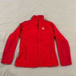 Chick-fil-A Oobe Red Fleece Women Jacket Size Small Full Zip RN 100056